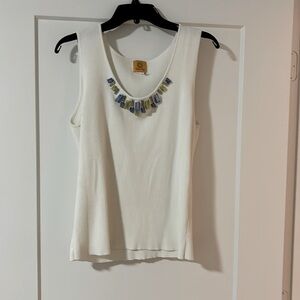 Sweater tank with beading